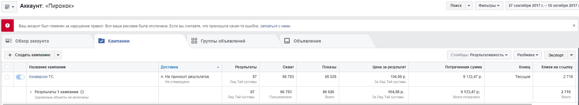 КЕЙС: льем с таргета Facebook на крем для суставов Пантогор (630.170)